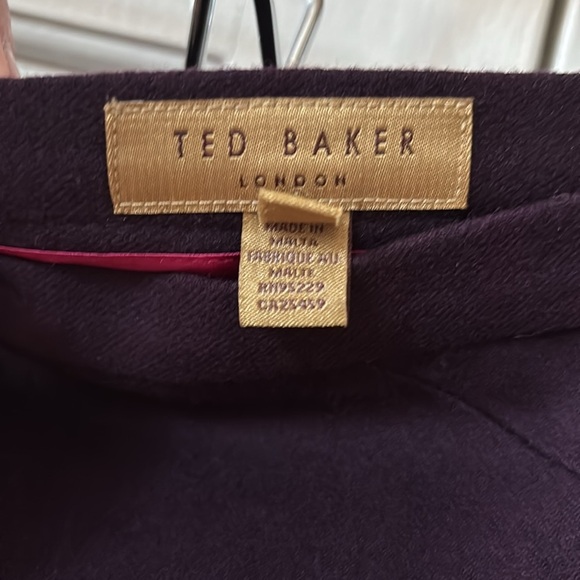 Ted Baker‎ London Eggplant Purple Wool Stretch Pencil Skirt Size 3 Size US 8 - Picture 6 of 17